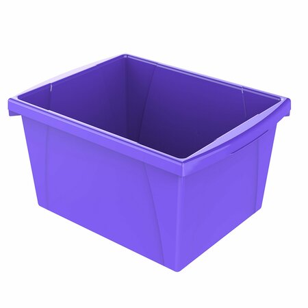 Storex Classroom Storage Bin, 4 Gallon, Purple, 3PK 61481U06C